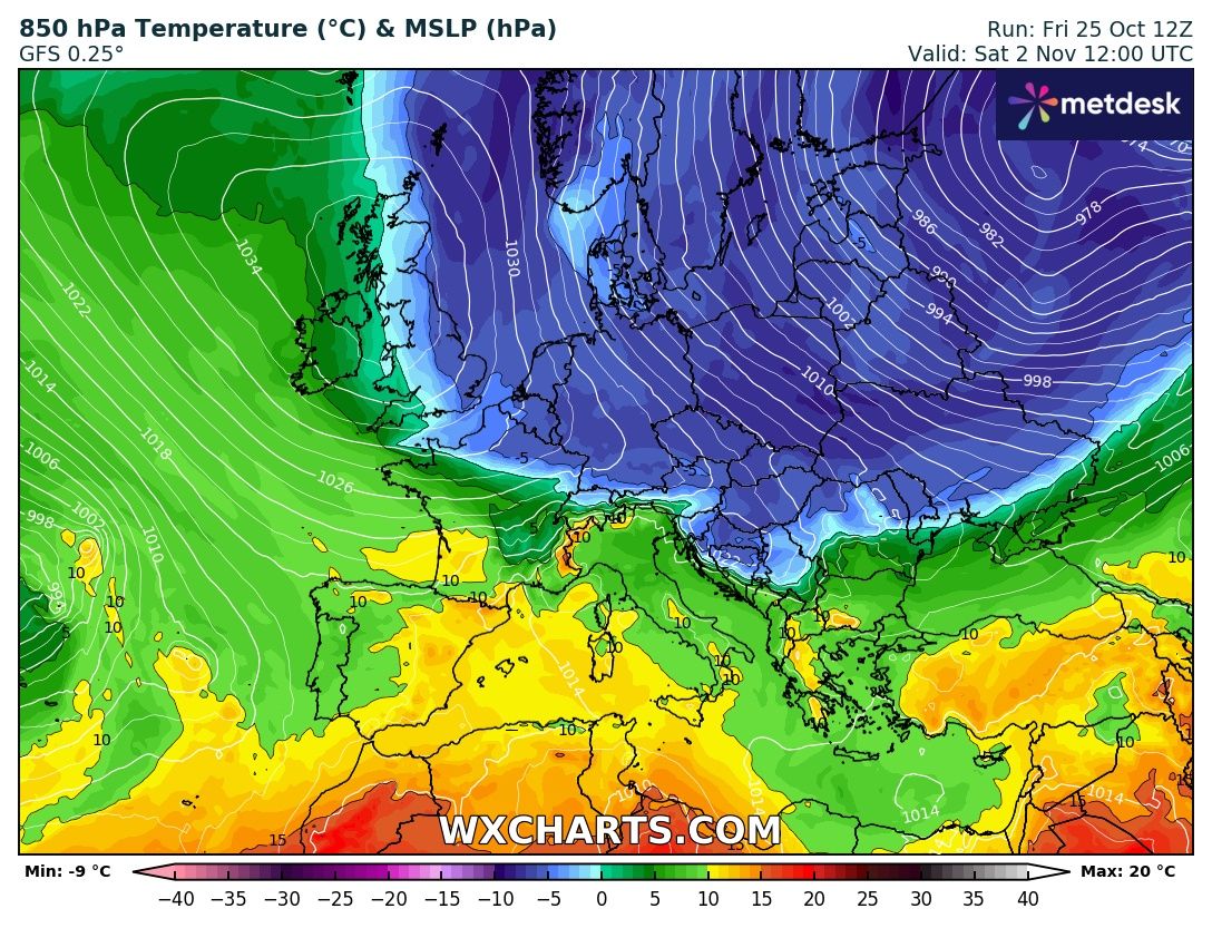 GFS 850hpaT 26. 10.
