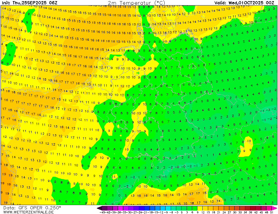 GFS T2m Oct 2025