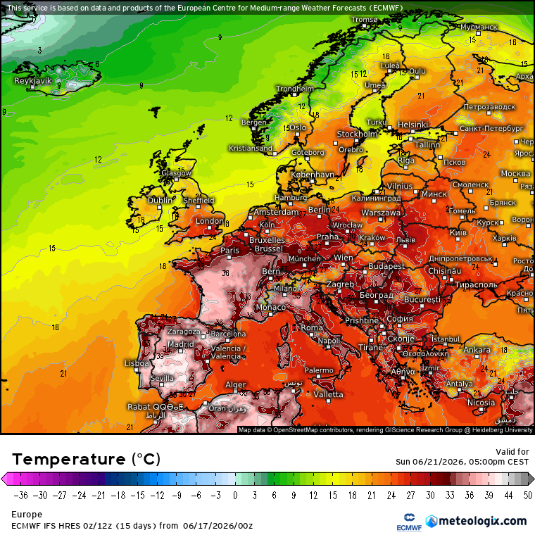 Jihozápadní Evropa bude pod náporem heat dome