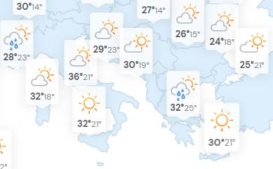 Počasí na jihu Evropy