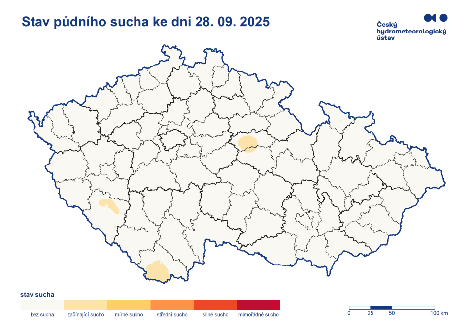 Stav půdního sucha 28. 9. 2025